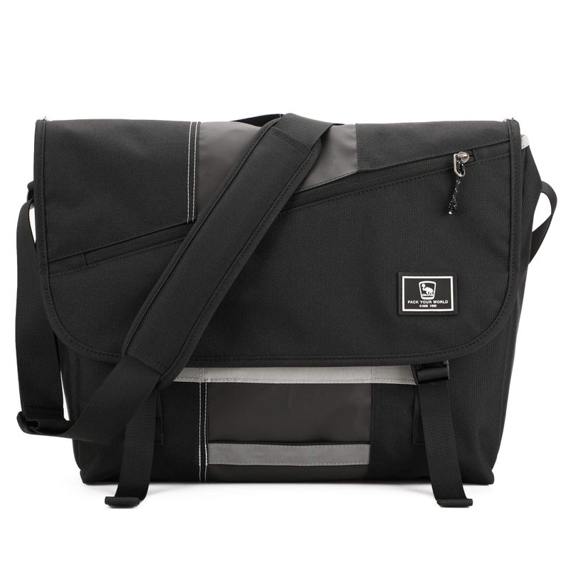 OIWAS Travel Messenger Bag for Men 15.6 Inch Laptop Satchel Bag Men Crossbody Shoulder Bags Briefcase Computer Bag Large Work College Black - Image 1