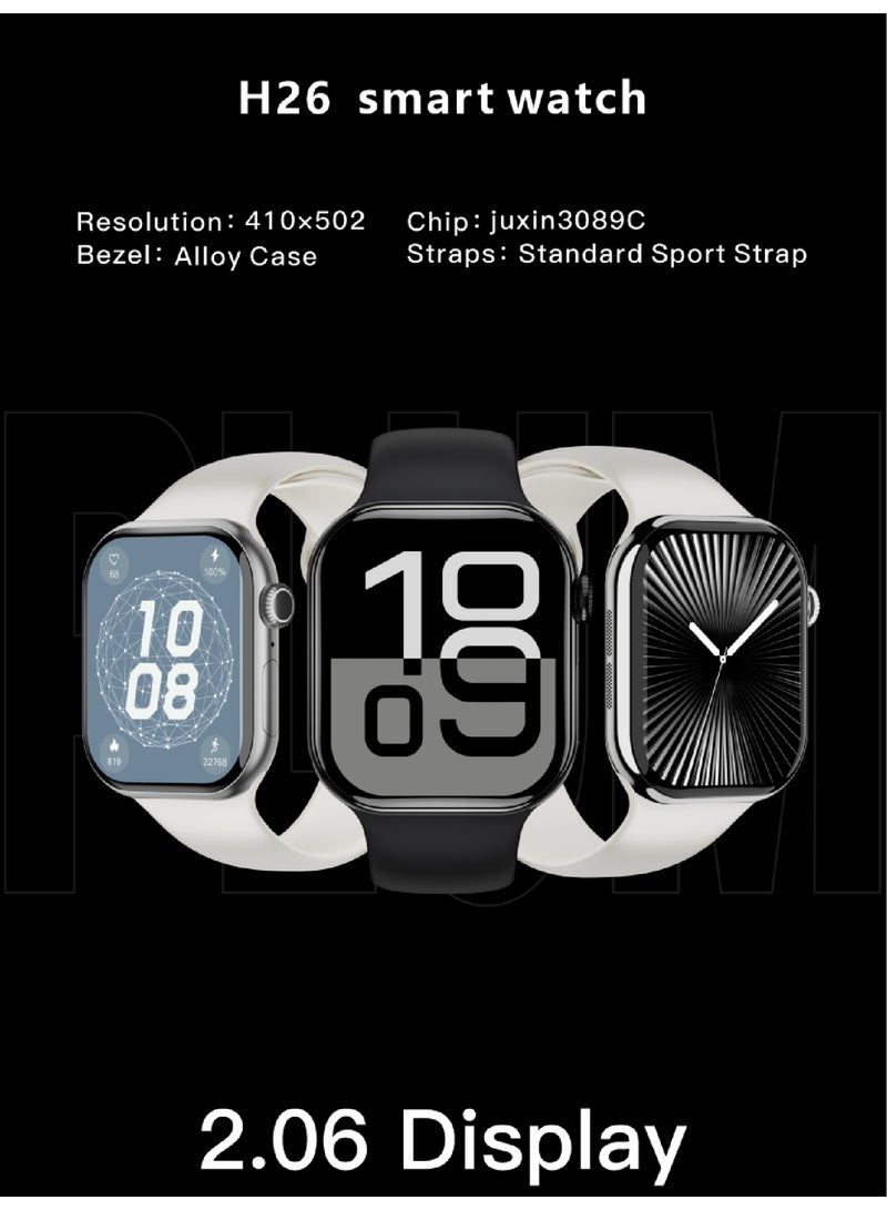 H26 pro smartwatch, watch face download, Bluetooth call, message notification, step counting, multiple sports, offline payment, online navigation, offline music, heart rate, blood oxygen - Image 3