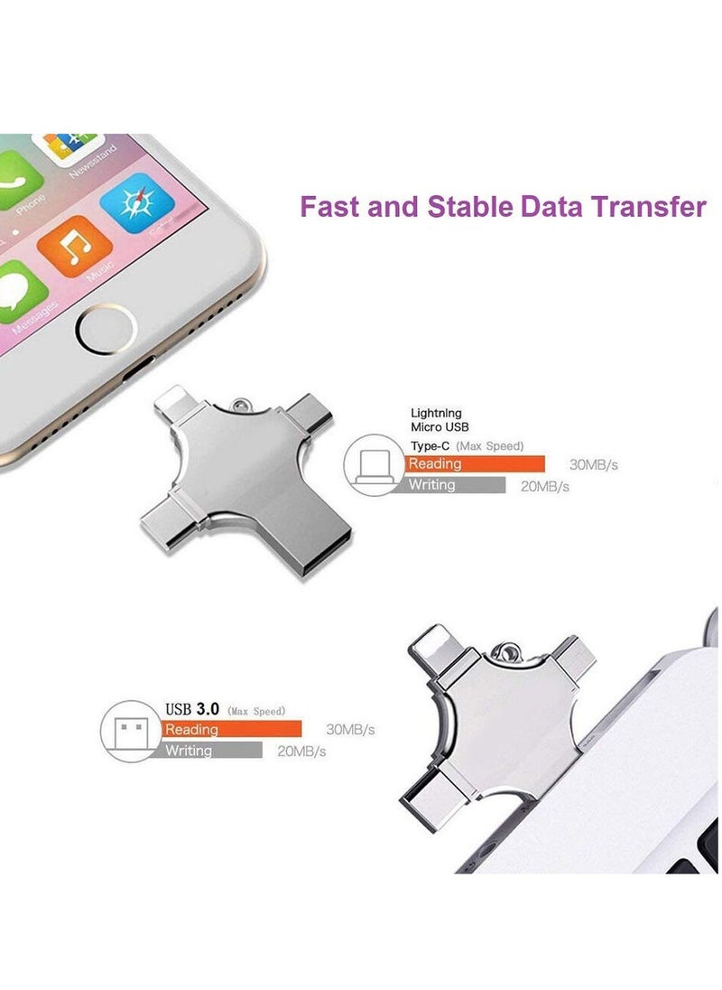 ELTRAZONE High Speed 4 In 1 Multi-function OTG USB Flash Drive Type-C Pen drive 3.0 Memory Disk For iPad Android iOS PC 64G  - Image 4