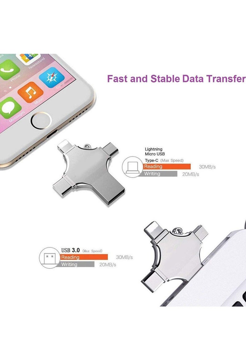 ELTRAZONE High Speed 4 In 1 Multi-function OTG USB Flash Drive Type-C Pen drive 3.0 Memory Disk For iPad Android iOS PC 64G  - Image 5
