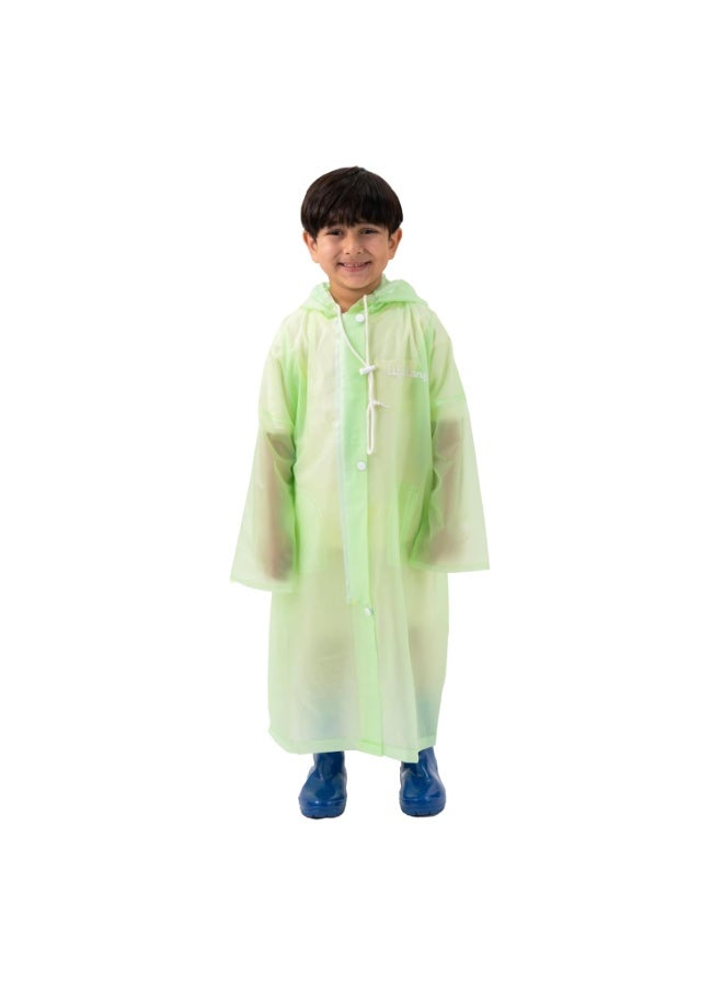 لايف لونج معطف المطر "Drench Dew" من Lifelong للأطفال (للأولاد والبنات، 6-7 سنوات) | معطف طويل مقاوم للماء من طبقة واحدة (PVC) مع غطاء رأس قابل للتعديل | مصنوع من البوليستر خفيف الوزن | سترة مطر للجنسين بطول قياسي (اللون الأخضر) - Image 4