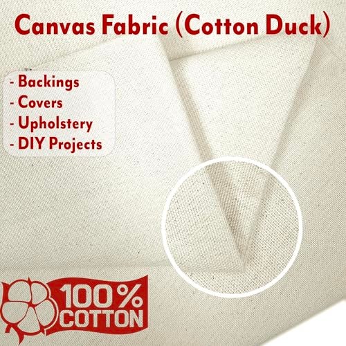 Barcelonetta | Canvas Fabric | Cotton Duck | Lightweight | Natural 4oz | 60'' Wide | Arts & Crafts, Backings, Covers, Placemats (2 Yard) - Image 4