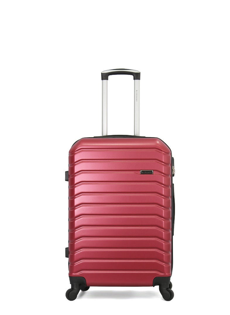 GIORDANO 3-Piece ABS Hardside Spinner Iron Rod Luggage Trolley Set With TSA Lock 20/24/28 Inch Bordeaux-25/101/3TR-BORDEAUX  - Image 2