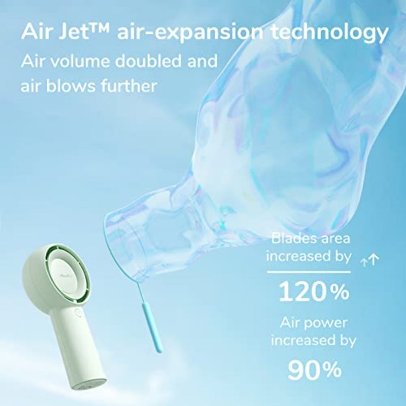 Portable Handheld Turbo Fan [16H Max Cooling Time], USB Rechargeable Personal Battery Operated Lash Small Pocket Fan with 5 Speeds for Travel/Outdoor/Vacation/Concerts - Image 2