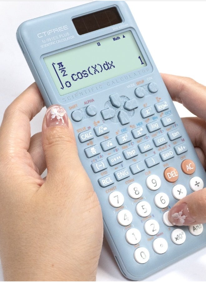 سيتيفري آلة حاسبة علمية CTIFREE زرقاء FX991 ES PLUS الجيل الثاني  - Image 4
