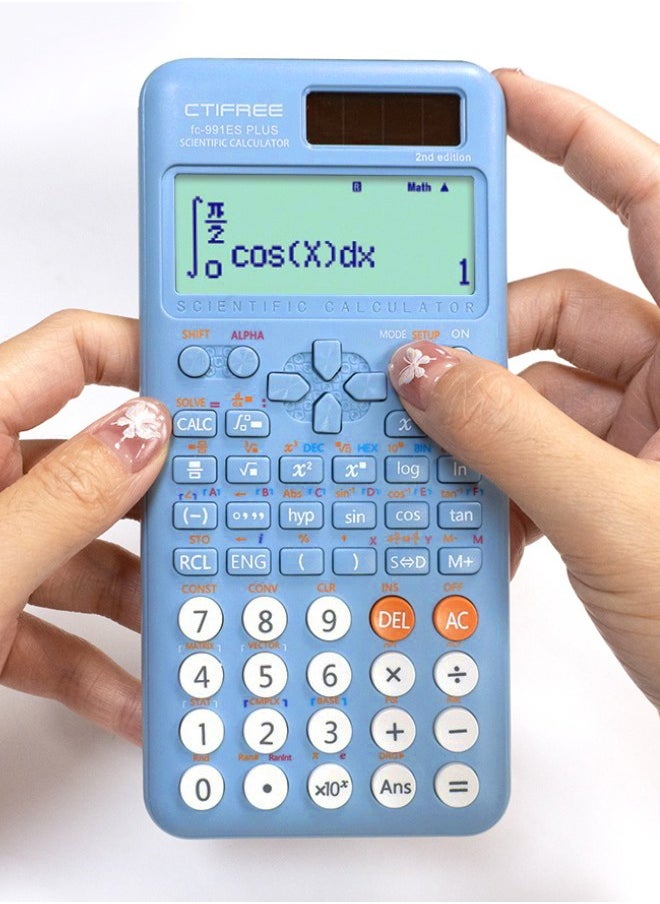 CTIFREE CTIFREE Blue Scientific Calculator (Fx991 Es Plus 2nd Gen) - 417 Functions Solar/Battery Dual Power For Students, School & College Natural Display Blue  - Image 5
