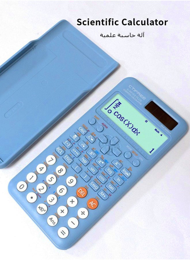 CTIFREE CTIFREE Blue Scientific Calculator (Fx991 Es Plus 2nd Gen) - 417 Functions Solar/Battery Dual Power For Students, School & College Natural Display Blue  - Image 3