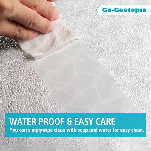 Ga-Geetopia Thin 3D EVA Shower Curtain Liner Water Cube, 72x72 Premium Light Weight Clear Plastic Bathroom Shower Curtain with Rustproof Metal Grommets 3 Magnets for Shower Stall, Bathtubs(No Hooks) - Image 5