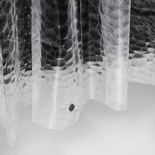 Ga-Geetopia Thin 3D EVA Shower Curtain Liner Water Cube, 72x72 Premium Light Weight Clear Plastic Bathroom Shower Curtain with Rustproof Metal Grommets 3 Magnets for Shower Stall, Bathtubs(No Hooks) - Image 1