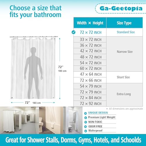 Ga-Geetopia Thin 3D EVA Shower Curtain Liner Water Cube, 72x72 Premium Light Weight Clear Plastic Bathroom Shower Curtain with Rustproof Metal Grommets 3 Magnets for Shower Stall, Bathtubs(No Hooks) - Image 4