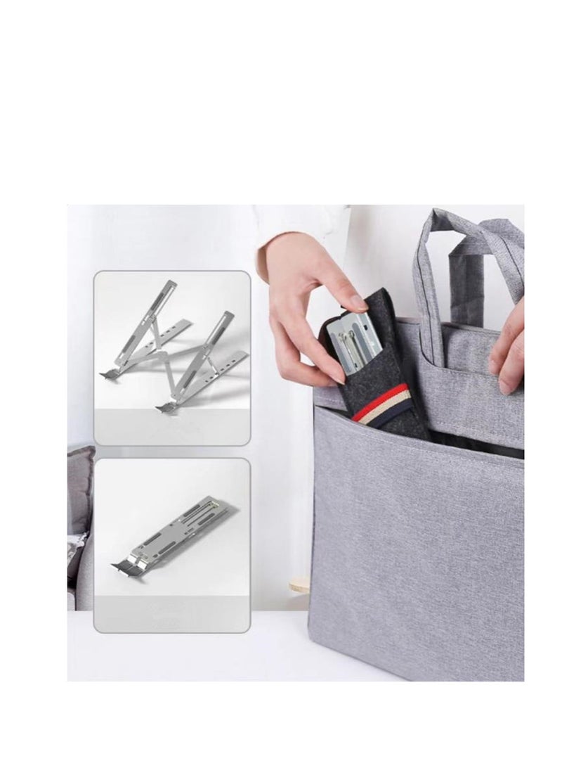 7-Level Adjustable Aluminum Alloy Foldable Laptop Stand Silver