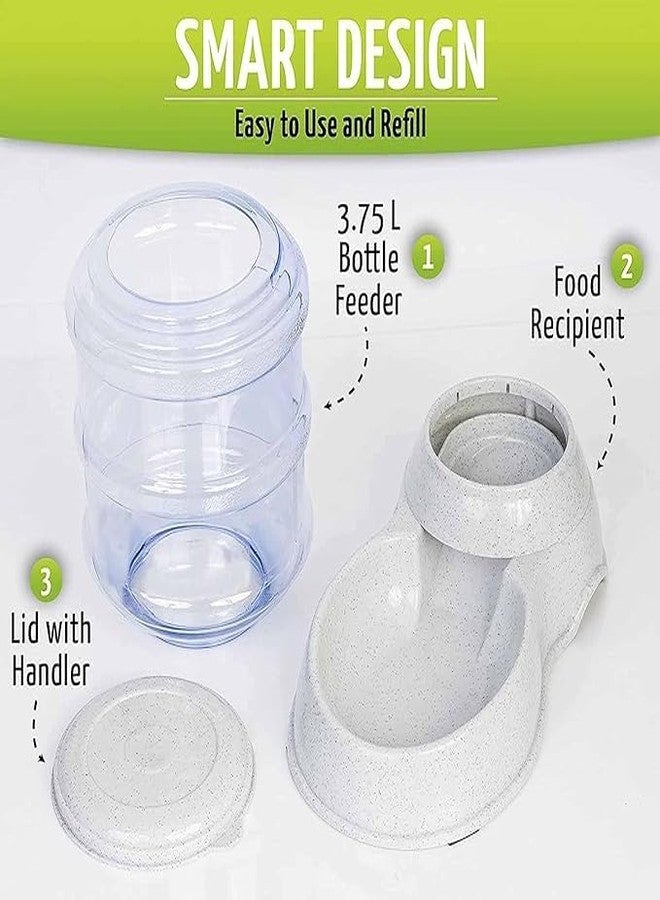 Dino's DINOS Polypropylene Pet Feeder Food Dispenser-Replenish Pet Food For Dog Cat Animal Automatic Gravity Dry Food Storage Bottle Bowl Dish Stand,31 cm,H_32 cm,W_18 cm - Image 4
