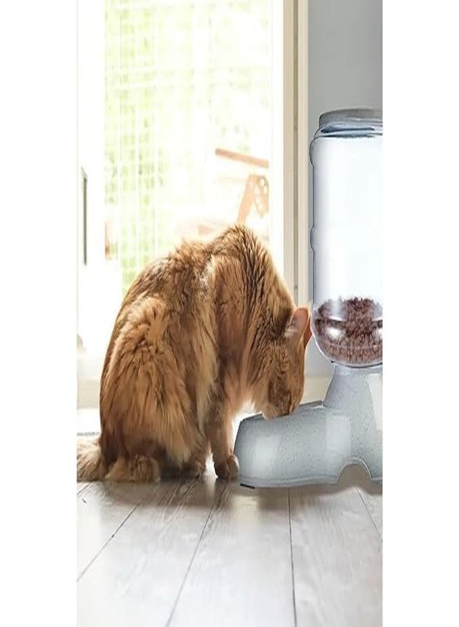 Dino's DINOS Polypropylene Pet Feeder Food Dispenser-Replenish Pet Food For Dog Cat Animal Automatic Gravity Dry Food Storage Bottle Bowl Dish Stand,31 cm,H_32 cm,W_18 cm - Image 5