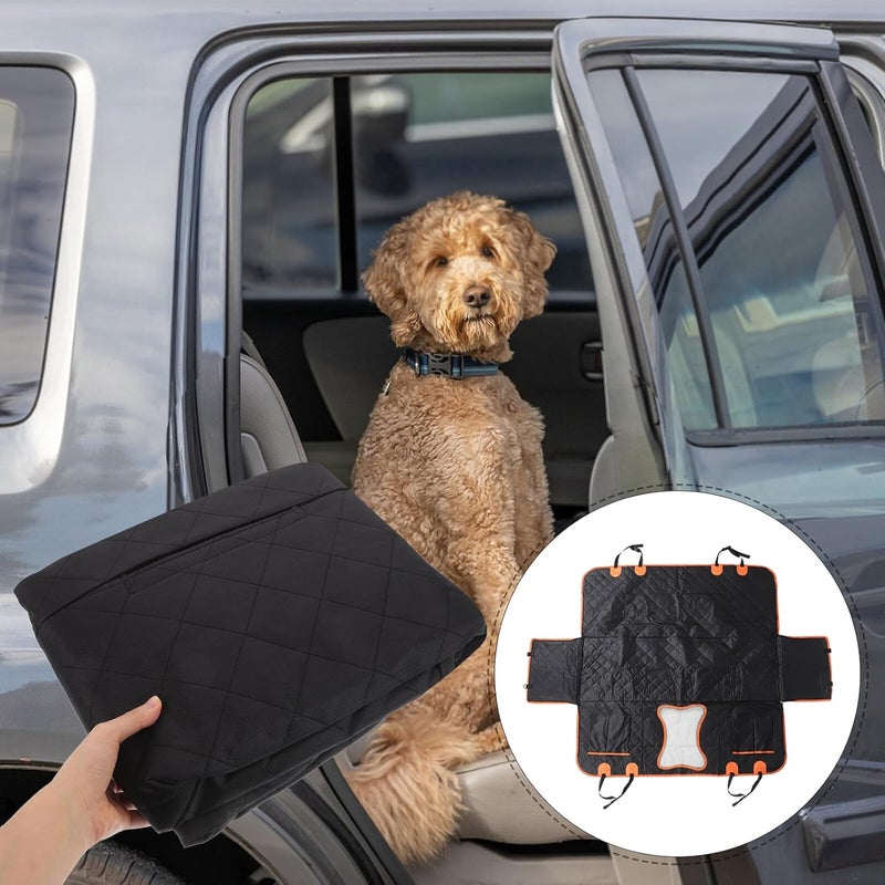Dog Car Seat Cover Backseat Protector Waterproof Pet Seat Cover for Trucks and Suvs Backseat Dog Hammock with Hard Bottom - Image 5