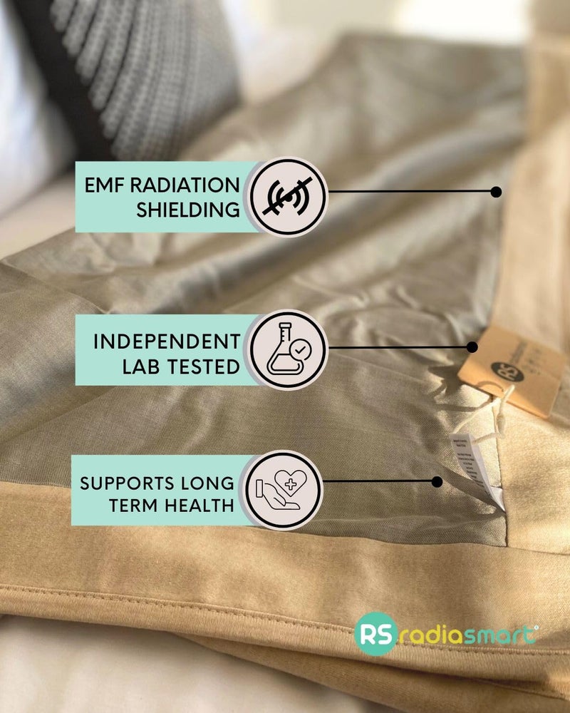 Radia Smart® EMF Radiation Protection Bed Blanket - Mega Large, Faraday Blanket, Organic Cotton, EMF Shielding 70" x 98" - Image 2