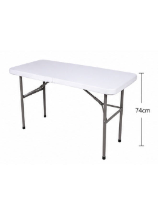 Portable Folding Table 152 x 70 x 74 cm - Heavy-Duty, White - Image 2