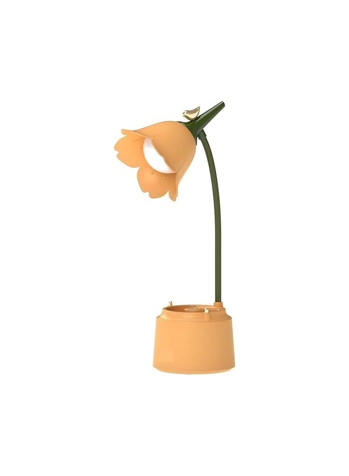 general Desk Morning, Creative Stepless Dimmable Touch Screen Foldable Eye-Protecting Table Lamp, Multi-Functional Charging Table Lamp (Body Color: Yellow)