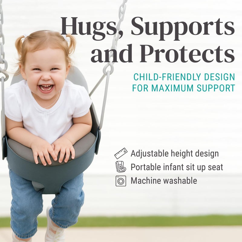 KidCo HuggaPod Portable Baby Seated Support - Situp Baby Seat, Portable Infant Sit Up Seat for Jumpers, Swings, and More, Machine Washable - Image 5