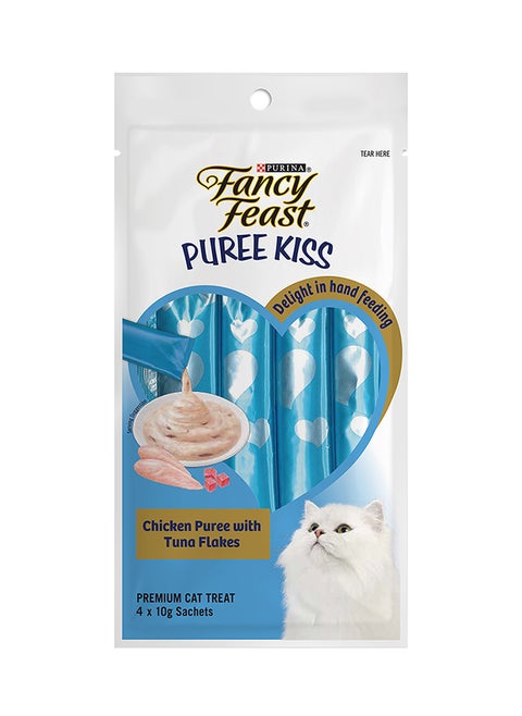 Fancy Feast Puree Chicken With Tuna Flakes White 10grams