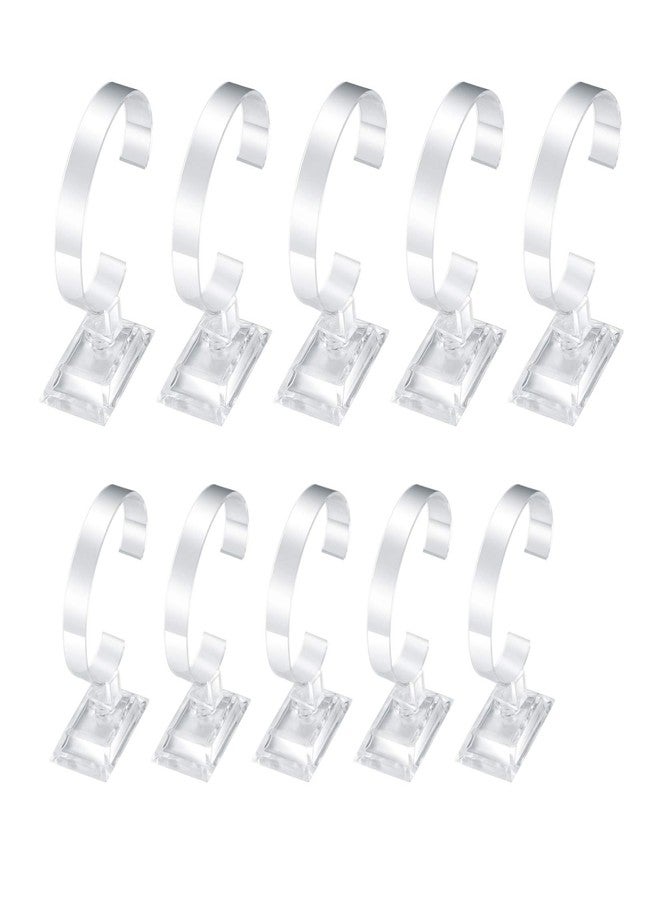 HexinYigjly 10 Pcs Watch Display Stand Holder, 4 inch/3.5 inch Clear Plastic Watch Display Stand Rack, Round Transparent Bracelet Stand Holder - Image 1