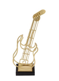 Generic Gold Guitar-shaped Decor With A Black Base  - Image 1
