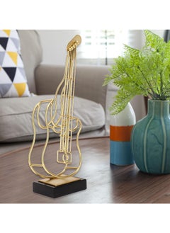 Generic Gold Guitar-shaped Decor With A Black Base  - Image 2