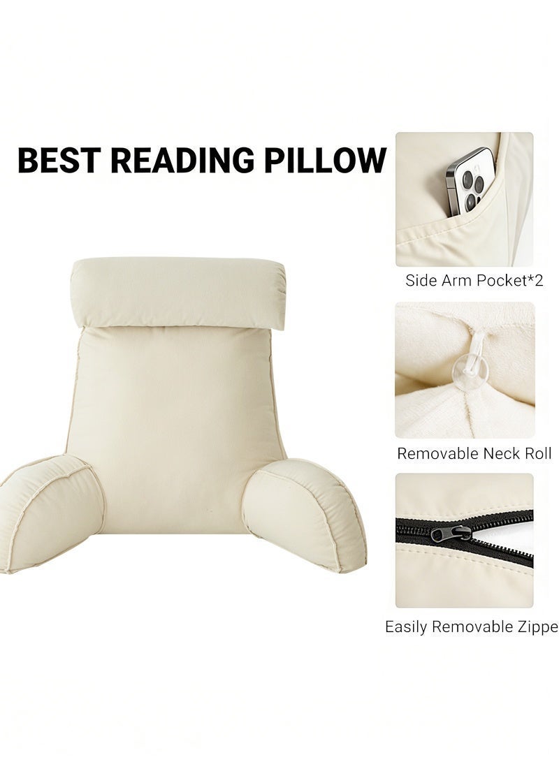 Ergonomic Extra Large Memory Foam Reading Pillow, Pillow Backrest, Lumbar Pillow, Neck Support pillow, Seat Cushion, Bed Rest Pillow, Lounge Cushion, Back Support Pillow with Arms, Washable Cover - Image 5