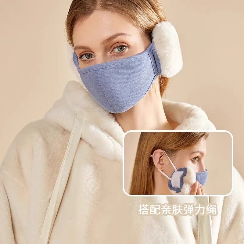 Cloud Warm Mask Winter Women'S Plush Cute Ear Protection Stereo Slimming Mask Breathable Cold-Proof Two-In-One Earmuffs - Image 4