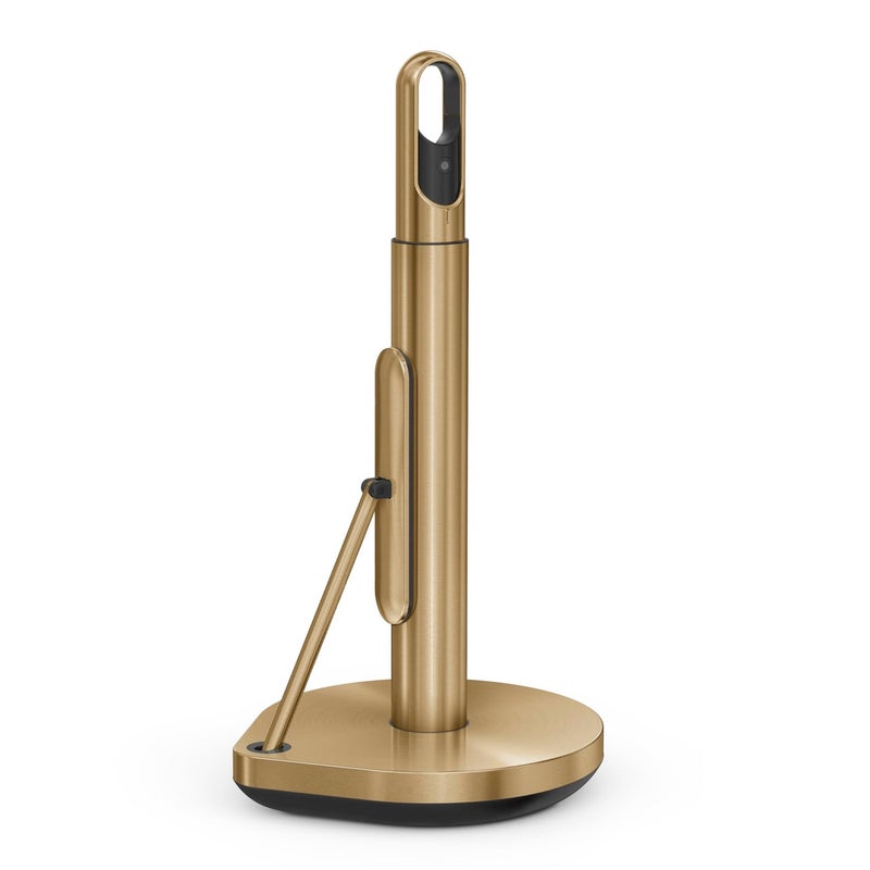simplehuman Standing Paper Towel Holder with Spray Pump, Brass Stainless Steel, Gold - Image 5