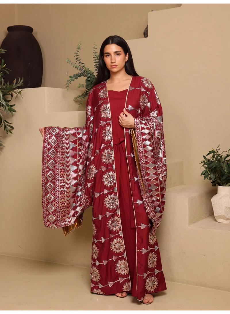 IKKXA Sable Grace Jalabiya IK1106 Red