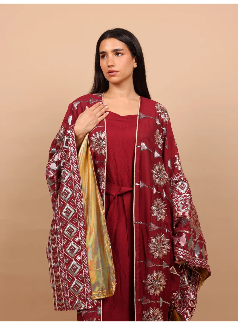 IKKXA Sable Grace Jalabiya IK1106 Red