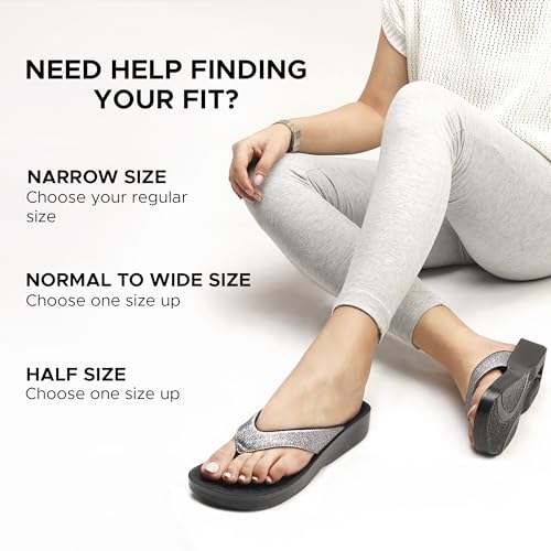 AEROTHOTIC Comfy Flip Flops for Women, Crystal Grey, Size 11 - Image 3