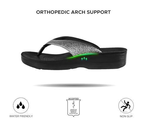 AEROTHOTIC Comfy Flip Flops for Women, Crystal Grey, Size 11 - Image 5