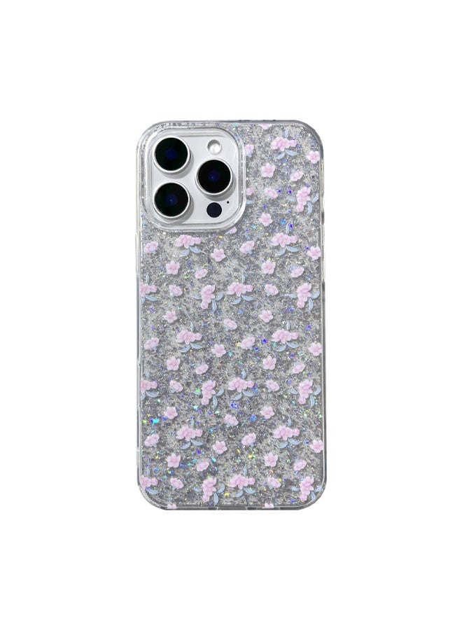 NIBEMINENT Gentle Shattering Flowers Protective TPU Case Cover For iPhone 15 Pro Max Clear - Image 2