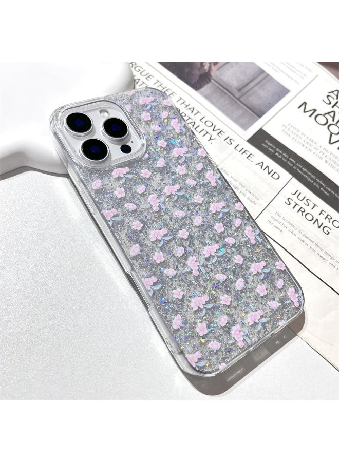 NIBEMINENT Gentle Shattering Flowers Protective TPU Case Cover For iPhone 15 Pro Max Clear - Image 1