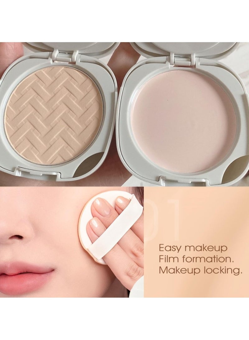 SYOSI Foundation Powder Palette 2-in-1, creamy foundation & compact powder, powder make-up with high opacity compact powder, cream foundation fresh face powder with matt finish, for neutral skin tones - Image 3