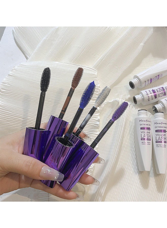 Maxfine Extreme Big 5D Volume Lash Mascara Fiber Lash Extensions Colored Mascara Long Lasting Smudge Proof Non Clumping Curling Voluminous Mascara for Lengthening Charming Lashes BLUE #04 - Image 5