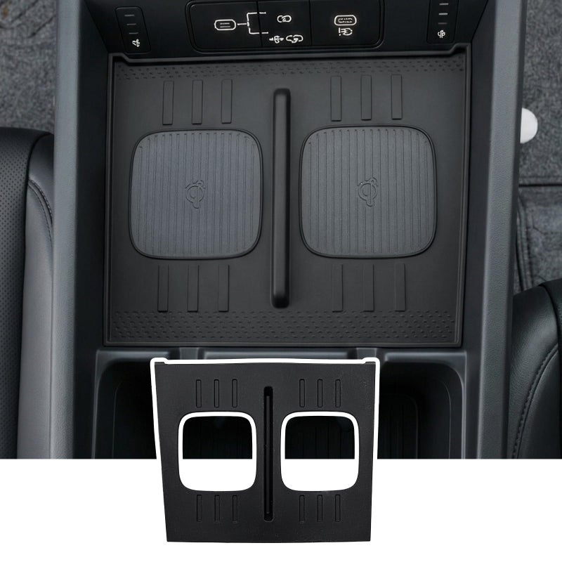 Tecbaba Wireless Charging Mat Compatible with 2024-2026 Hyundai Santa Fe Center Console Anti-Slip Protector Wireless Charging Silicone Pad for 2025 Santa Fe Accessories (Black) - Image 1