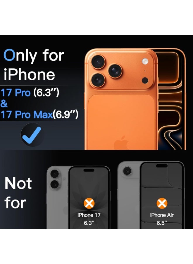 Camera Lens Protector for iPhone 17 Pro 6.3-Inch and iPhone 17 Pro Max 6.9-Inch, 9H Tempered Glass Metal Individual Ring Cover, HD Clear, 3-Pieces Clear - Image 2