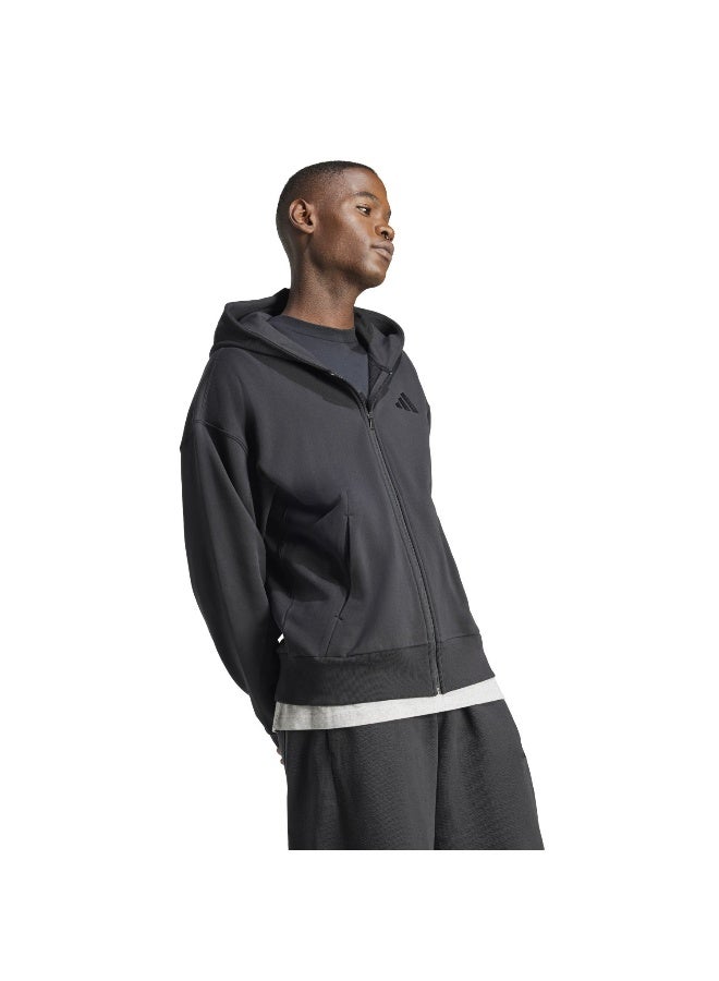 Adidas Adidas M A Szn Ft Fz Black Hooded Track Top Track Tops For Men - Image 4