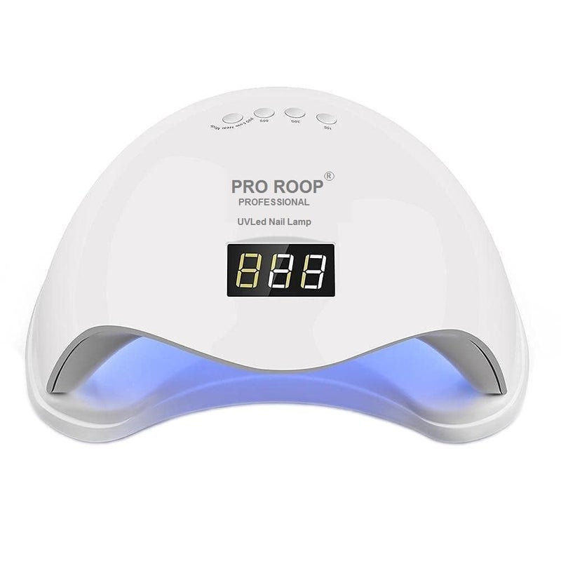 PRO ROOP USB UV Nail Lamp 48W Dryer Gel Polish Curing LED Light with 4 Timers Automatic Sensor LCD Display Professional Tools Accessories for Fingernail Toenail Salon Polishes Handy Mouse Shape - Image 1
