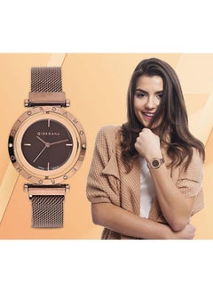 GIORDANO Giordano Analog Wrist Watch for Women Stylish Metal Strap with Water Resistant 3 Hand Mechanism for Girls & Ladies to Compliment Your Look/Ideal Gift for Female - GZ-60035  - Image 5