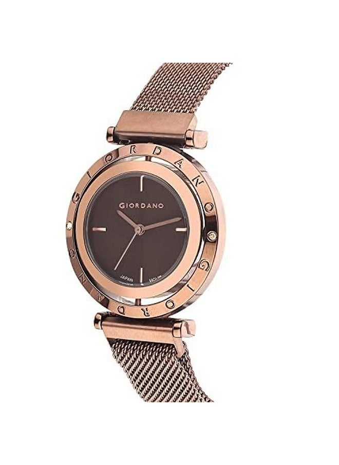 GIORDANO Giordano Analog Wrist Watch for Women Stylish Metal Strap with Water Resistant 3 Hand Mechanism for Girls & Ladies to Compliment Your Look/Ideal Gift for Female - GZ-60035  - Image 2