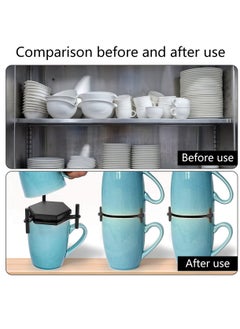 Excefore 6Pcs Coffee Mug Holder, Stackable Coffee Cup Organizer, Adjustable Drinkware Stacker Organizer, Reusable Kitchen Cup Storage Organizer for Cupboard Space Saver  - Image 4