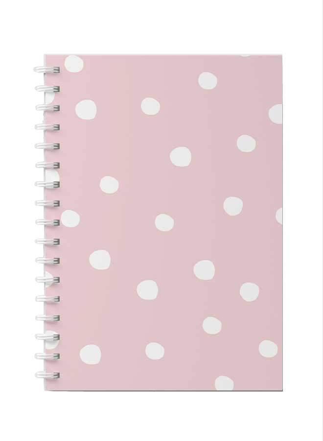 LOWHA Spiral Notebook for School or Business Note Taking with 60 Sheets White Dots Pattern in Pink Multicolour - Image 1