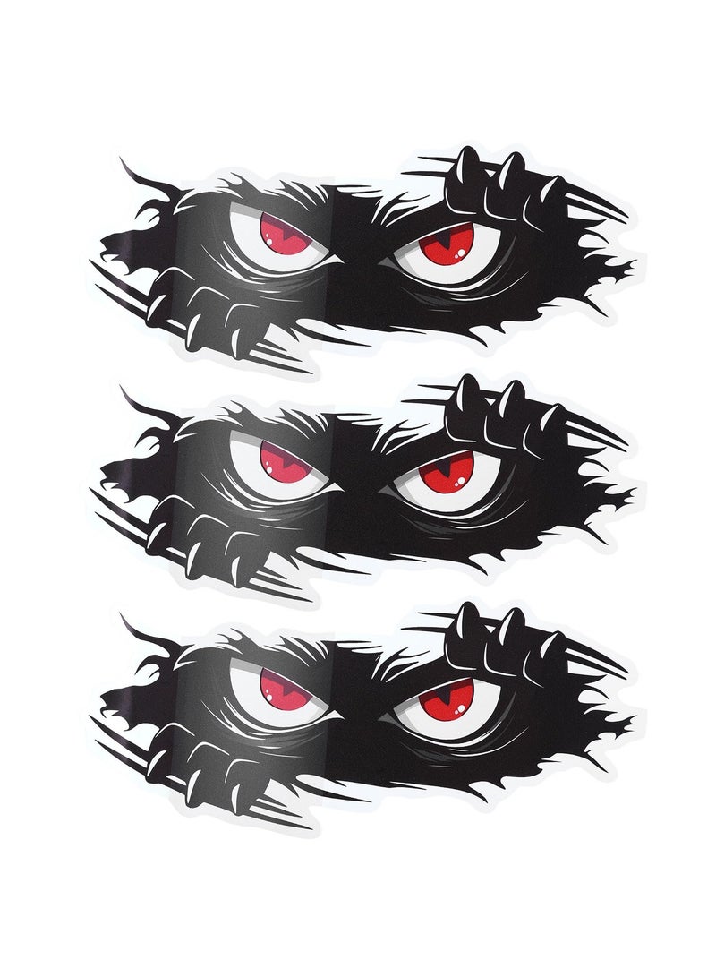 SUNSAR Monster Eyes Car Decals, 9.8 x 4.3 Inches, 3D Scary Peeking Design, Black Vinyl, 3-Pack - Image 1