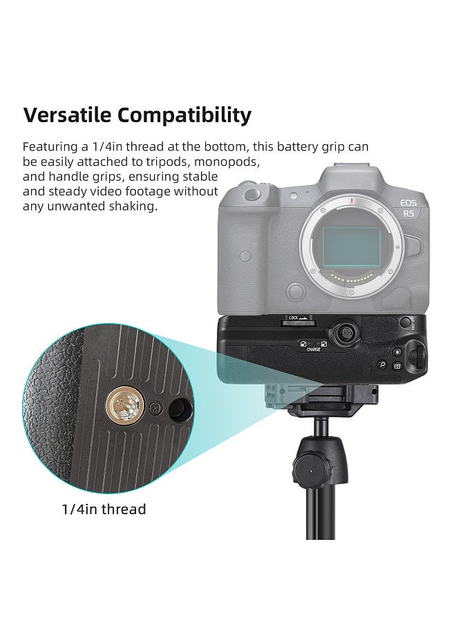 Generic - BG-R10 Vertical Battery Grip Holder with Dual Battery Slots Compatible with Canon EOS R5/R6/R5C/R6 mark ii - Image 1