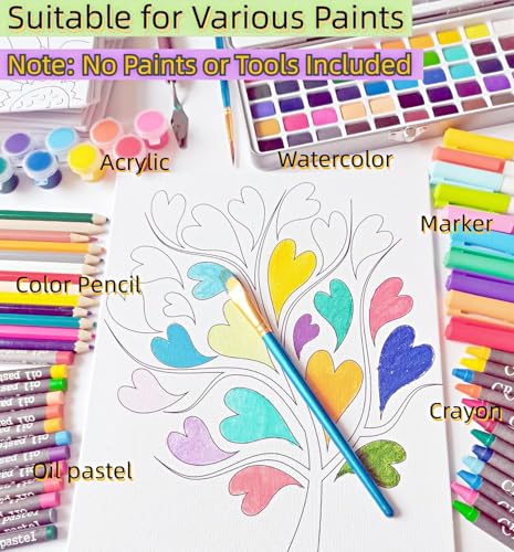 Aosemili 12PCS Predrawn Painting Canvas for Kids Pre Drawn Canvas to Paint for Kids- 10x8in Large Predrawn Painting Bulk Art Canvases with Disgn Picture to Paint Christmas Valentines Party Favor Exchange Gift - Image 3