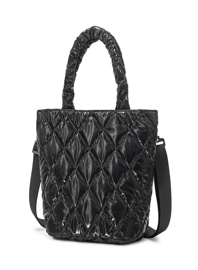 SUPACOOL Small Puffy Purse, Mini Tote HandBag for Women, Womens Crossbody Purse Bags, Lightweight Womens Mini Tote Handbags, Quilted Puffy Totebag(Black) - Image 1