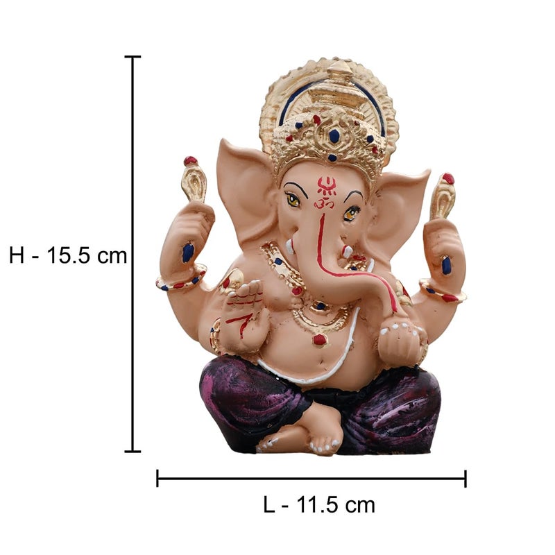 Saugat Traders Diwali Gift for Friends & Family - Ganesh Statue with Tealight Candle Holder with Shubh Labh for Diwali Decoration, Office Shop - Religious Gift - Image 2